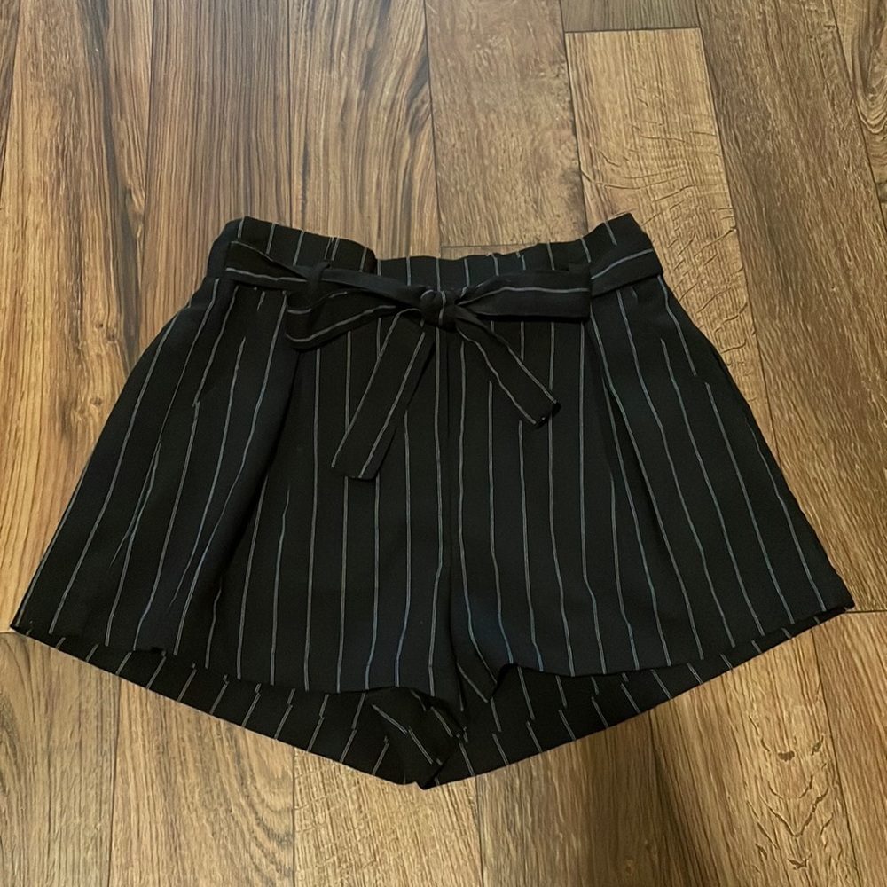 Striped Shorts with Tie
